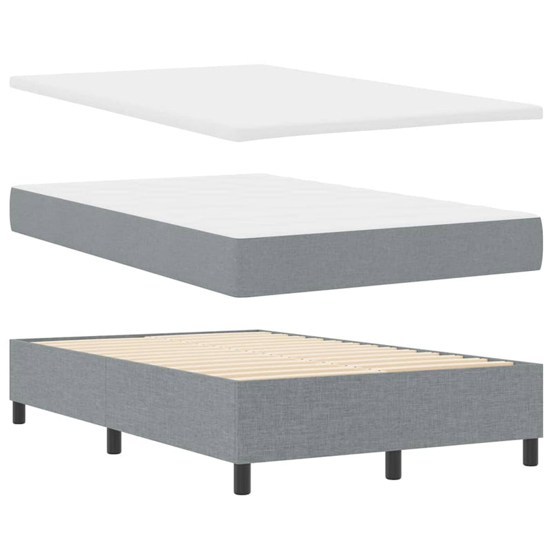 vidaXL Boxrugós ágy matracmal Világosszürke 120 x 200 cm szövet