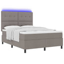 vidaXL Boxrugós ágy matracmal leddel Tópszínű 140 x 190 cm szövet