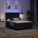 vidaXL Boxrugós ágy LED szalagokkal Fekete 160 x 200 cm szövet