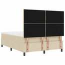 vidaXL Boxrugós ágy LED szalagokkal Krém 160 x 200 cm szövet