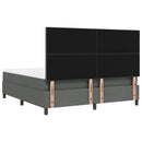 vidaXL Boxrugós ágy LED szalagokkal Sötétszürke 180 x 200 cm szövet