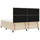 vidaXL Boxrugós ágy LED szalagokkal Krém 180 x 200 cm szövet