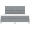 vidaXL Boxrugós ágy LED szalagokkal Világosszürke 200 x 200 cm szövet