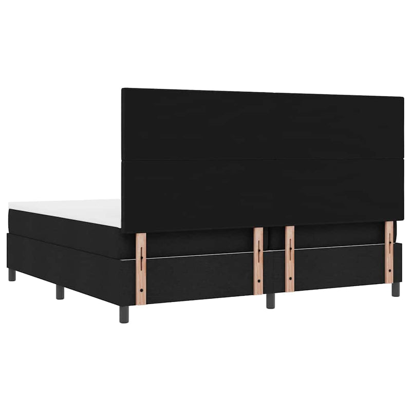 vidaXL Boxrugós ágy matracmal fejtámlával Fekete 200 x 200 cm szövet