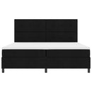 vidaXL Boxrugós ágy matracmal fejtámlával Fekete 200 x 200 cm szövet