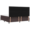 vidaXL Boxrugós ágy LED szalagokkal sötétbarna 200 x 200 cm szövet