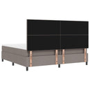 vidaXL Boxrugós ágy LED szalagokkal Tópszínű 200 x 200 cm szövet
