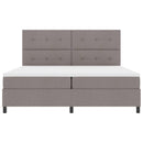 vidaXL Boxrugós ágy LED szalagokkal Tópszínű 200 x 200 cm szövet