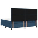 vidaXL Boxrugós ágy LED szalagokkal Kék 200 x 200 cm szövet
