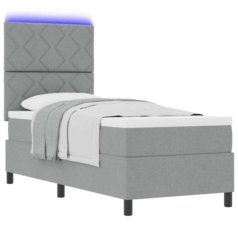 vidaXL Boxrugós ágy matracmal Világosszürke 80 x 200 cm szövet