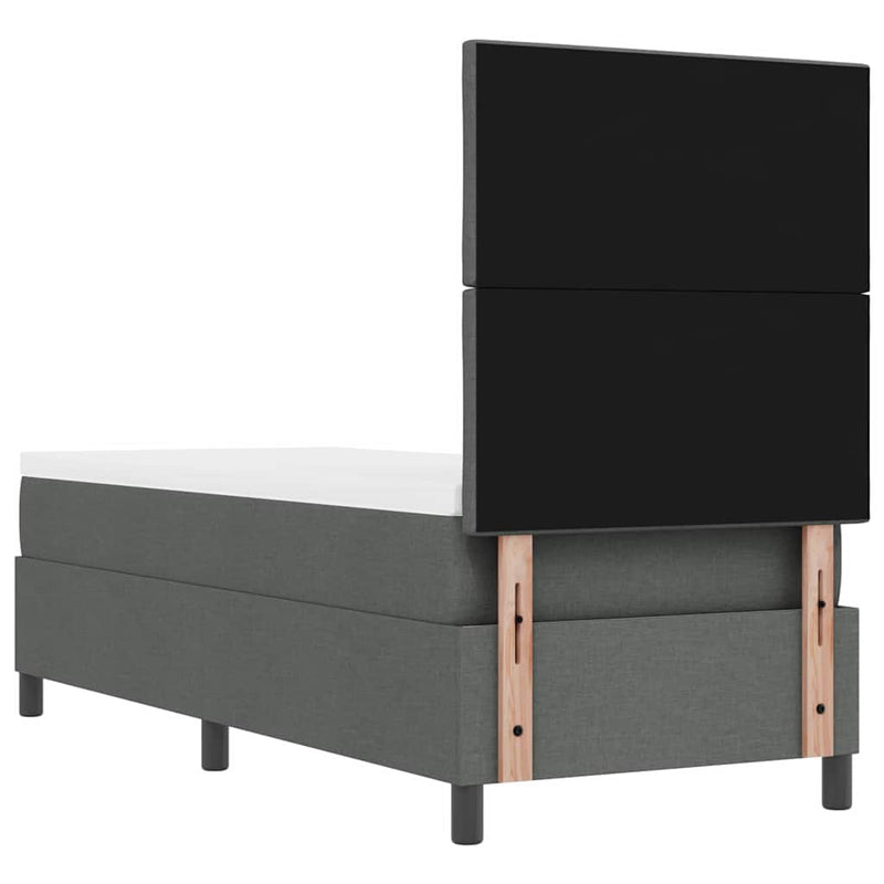vidaXL Boxrugós ágy matracmal Sötétszürke 80 x 200 cm szövet