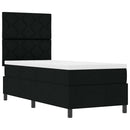 vidaXL Boxrugós ágy LED szalagokkal Fekete 80 x 200 cm szövet