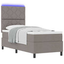 vidaXL Boxrugós ágy matracmal leddel Tópszínű 80 x 200 cm szövet