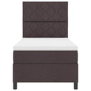 vidaXL Boxrugós ágy matracmal sötétbarna 90 x 200 cm szövet