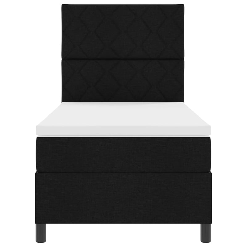vidaXL Boxrugós ágy matracmal fejtámlával Fekete 100 x 200 cm szövet