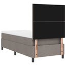 vidaXL Boxrugós ágy LED szalagokkal Tópszínű 100 x 200 cm szövet
