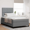 vidaXL Boxrugós ágy matracmal leddel Világosszürke 120 x 190 cm szövet