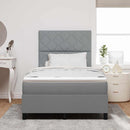 vidaXL Boxrugós ágy matracmal leddel Világosszürke 120 x 190 cm szövet
