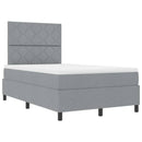 vidaXL Boxrugós ágy matracmal leddel Világosszürke 120 x 190 cm szövet
