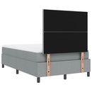vidaXL Boxrugós ágy matracmal leddel Világosszürke 120 x 190 cm szövet