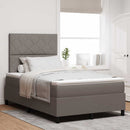 vidaXL Boxrugós ágy LED szalagokkal Tópszínű 120 x 190 cm szövet