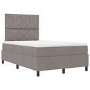 vidaXL Boxrugós ágy LED szalagokkal Tópszínű 120 x 190 cm szövet