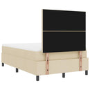 vidaXL Boxrugós ágy matracmal leddel Krém 120 x 190 cm szövet