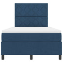 vidaXL Boxrugós ágy matracmal fejtámlával Kék 120 x 190 cm szövet