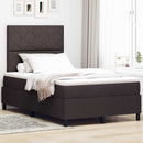 vidaXL Boxrugós ágy matracmal leddel sötétbarna 120 x 200 cm szövet