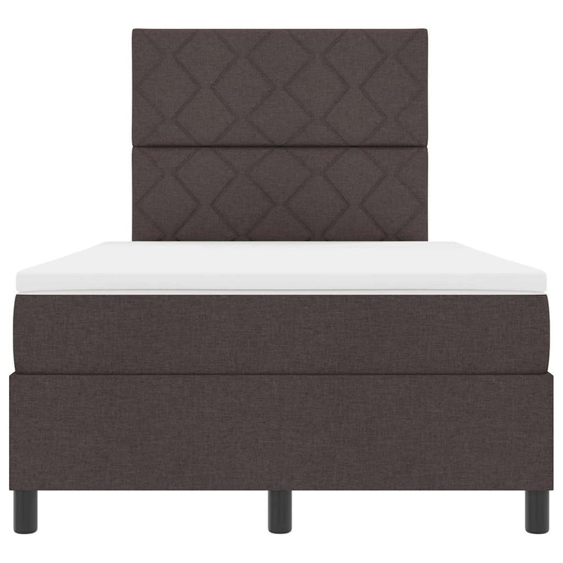 vidaXL Boxrugós ágy matracmal sötétbarna 120 x 200 cm szövet