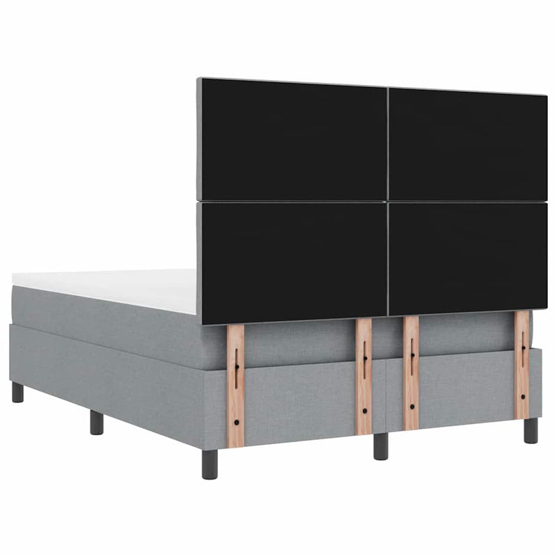 vidaXL Boxrugós ágy matracmal Világosszürke 140 x 190 cm szövet