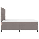 vidaXL Boxrugós ágy LED szalagokkal Tópszínű 140 x 190 cm szövet