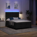 vidaXL Boxrugós ágy LED szalagokkal Fekete 140 x 200 cm szövet