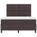 vidaXL Boxrugós ágy matracmal sötétbarna 140 x 200 cm szövet