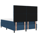 vidaXL Boxrugós ágy LED szalagokkal Kék 140 x 200 cm szövet