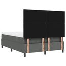 vidaXL Boxrugós ágy LED szalagokkal Sötétszürke 160 x 200 cm szövet