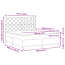 vidaXL Boxrugós ágy LED szalagokkal Sötétszürke 160 x 200 cm szövet