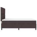 vidaXL Boxrugós ágy LED szalagokkal sötétbarna 160 x 200 cm szövet