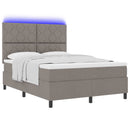 vidaXL Boxrugós ágy matracmal leddel Tópszínű 160 x 200 cm szövet