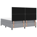 vidaXL Boxrugós ágy LED szalagokkal Világosszürke 180 x 200 cm szövet
