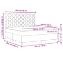 vidaXL Boxrugós ágy LED szalagokkal Fekete 180 x 200 cm szövet