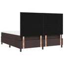 vidaXL Boxrugós ágy LED szalagokkal sötétbarna 180 x 200 cm szövet