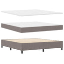 vidaXL Boxrugós ágy LED szalagokkal Tópszínű 180 x 200 cm szövet