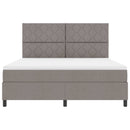 vidaXL Boxrugós ágy LED szalagokkal Tópszínű 180 x 200 cm szövet