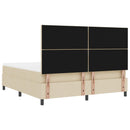vidaXL Boxrugós ágy LED szalagokkal Krém 180 x 200 cm szövet