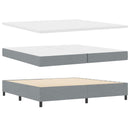 vidaXL Boxrugós ágy LED szalagokkal Világosszürke 200 x 200 cm szövet