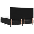 vidaXL Boxrugós ágy matracmal leddel Fekete 200 x 200 cm szövet
