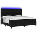 vidaXL Boxrugós ágy matracmal leddel Fekete 200 x 200 cm szövet
