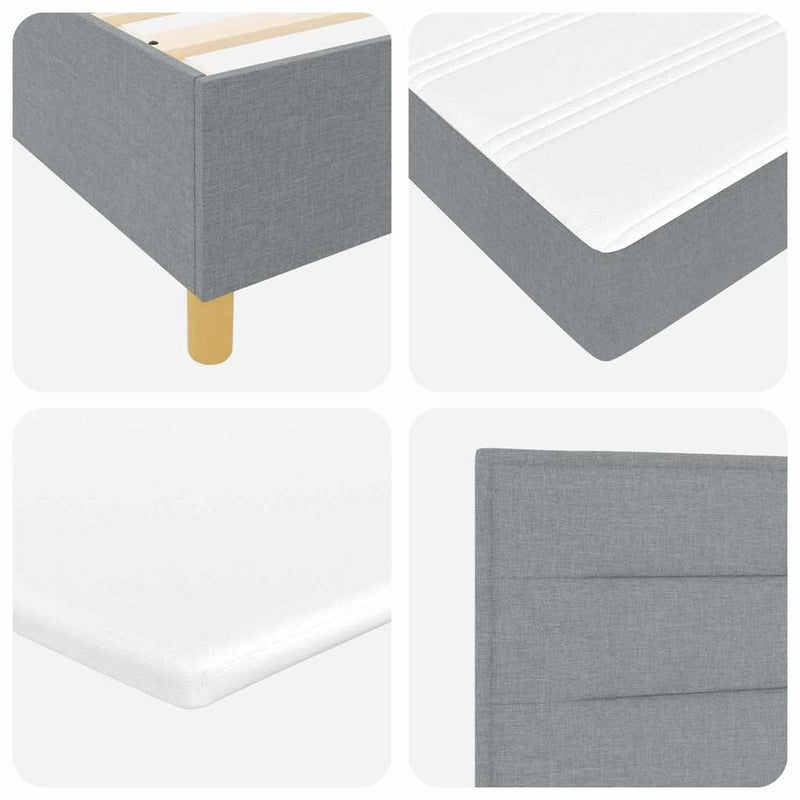 vidaXL Boxrugós ágy matracmal Világosszürke 80 x 200 cm szövet