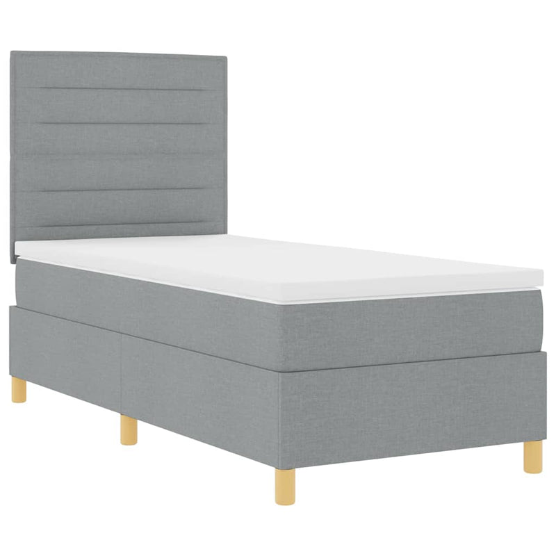 vidaXL Boxrugós ágy matracmal Világosszürke 80 x 200 cm szövet